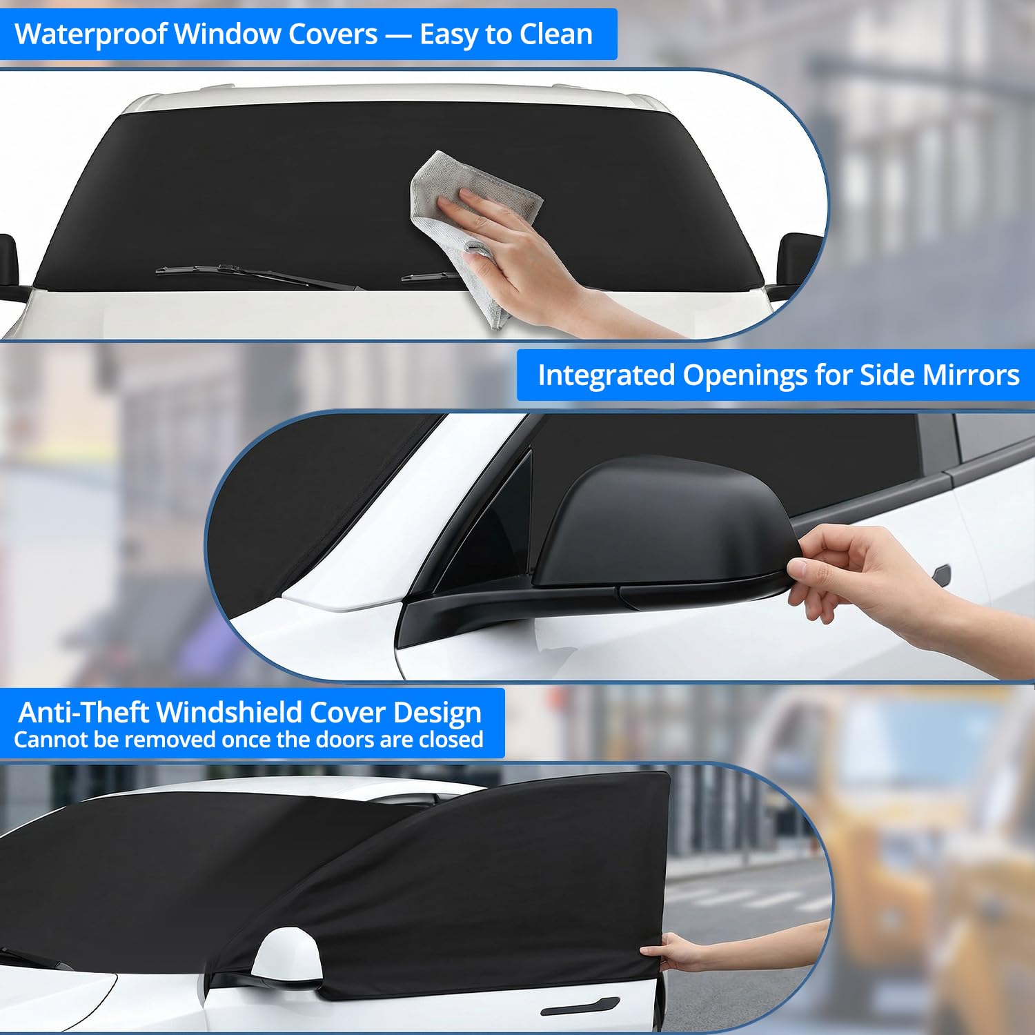 QWORK® Osłona na przednią szybę dla BOXER/Citroen Jumper 2006-2022, Termiczny Pokrywający Materiał Zewnętrzny z Tkaniny Oxford 600D – Ochrona Prywatności, Przed Promieniowaniem UV i Mrozem