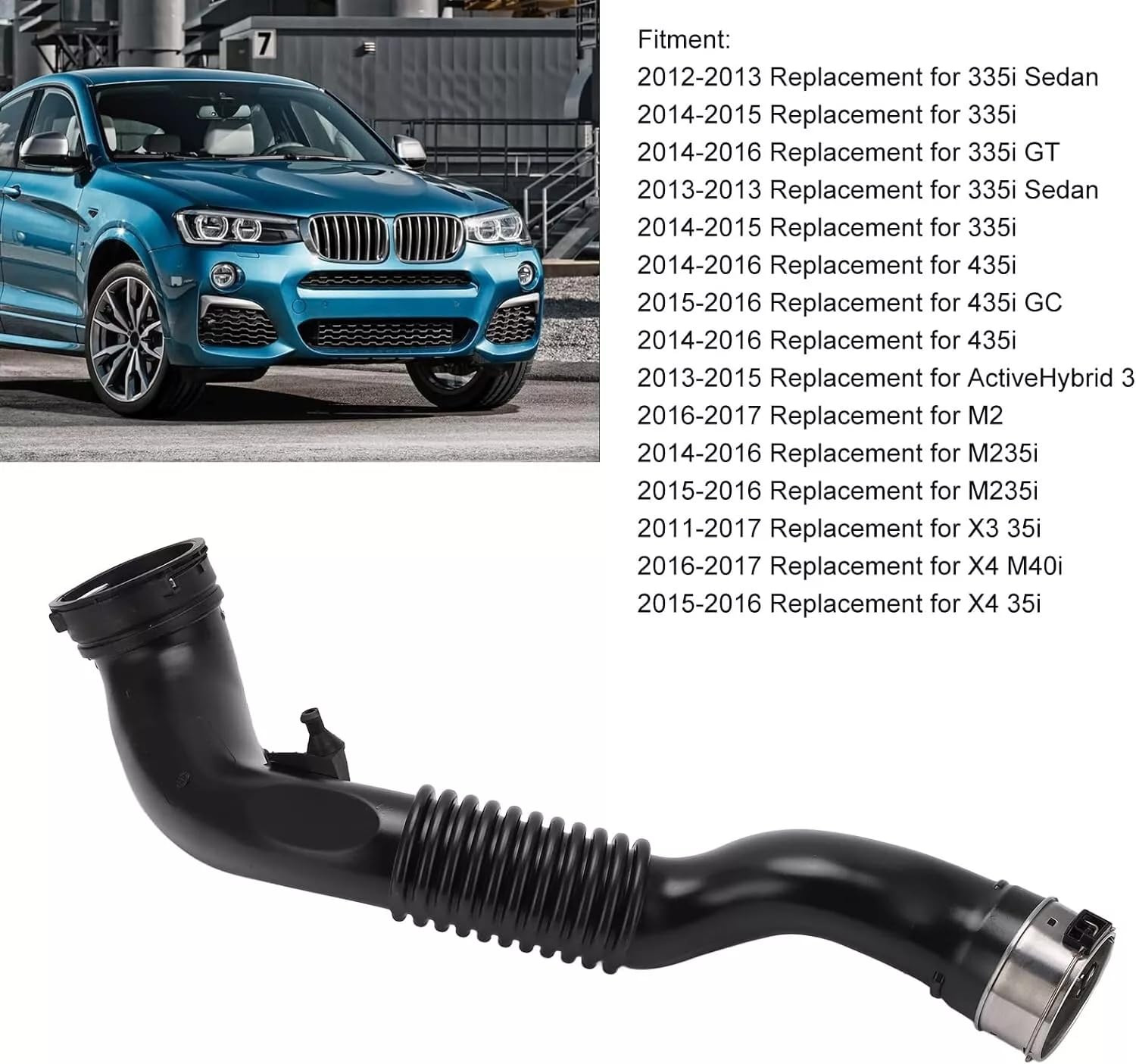 13717604033 - Manguera de aspiración para intercooler (repuesto para 3er F30 F31 F80 4 F32 F33 F83 F36 1er F20 F21 2 F22 F87 X3 F25 X4 F26