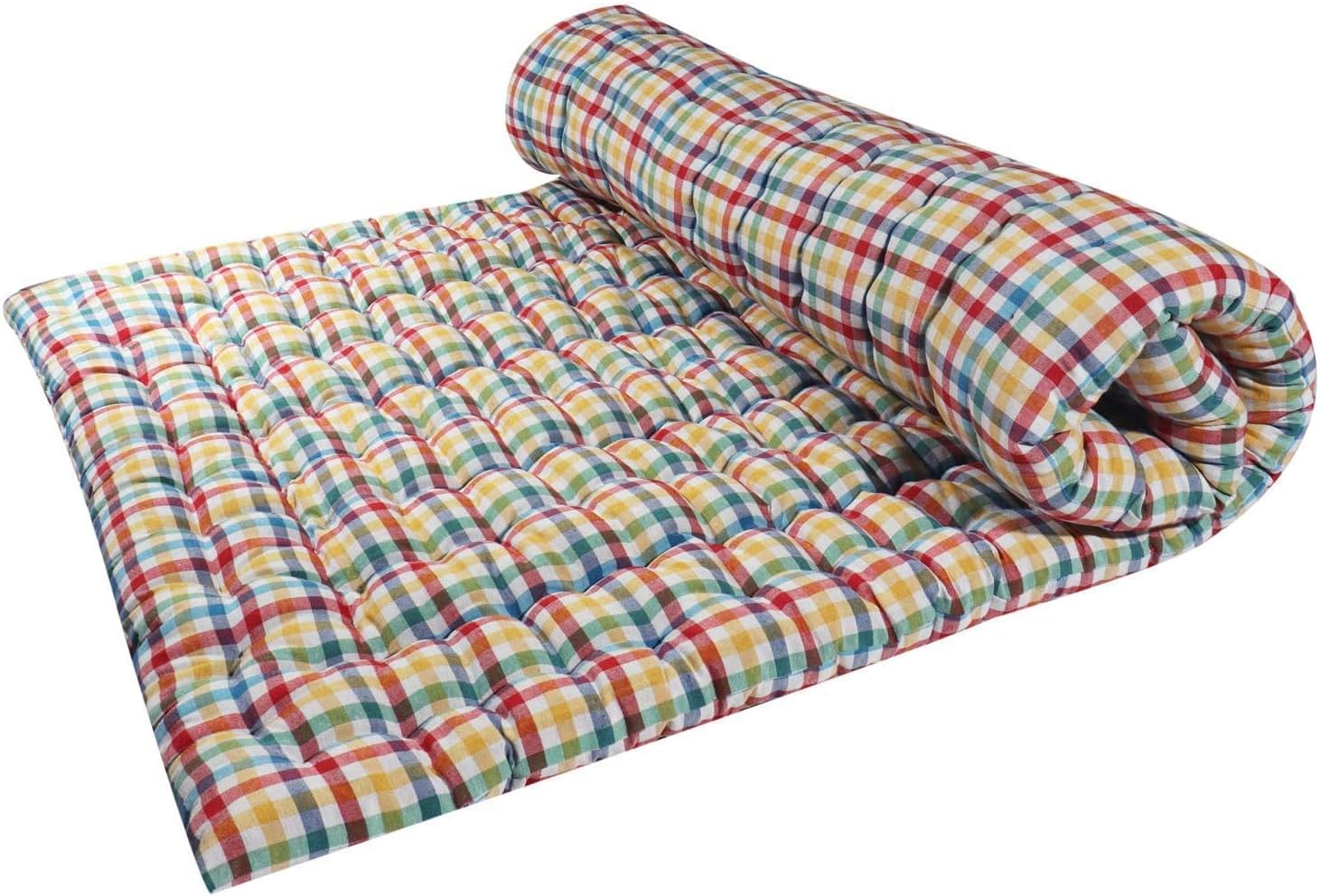Soft Single Bed Cotton Filled Quilt Mattress Gadda Soft & Reversible (4 x 6 ft or 72 x 48 Inch) Perfect for a restful Night's Sleep | Relaxation |Upgrade Your Sleep|