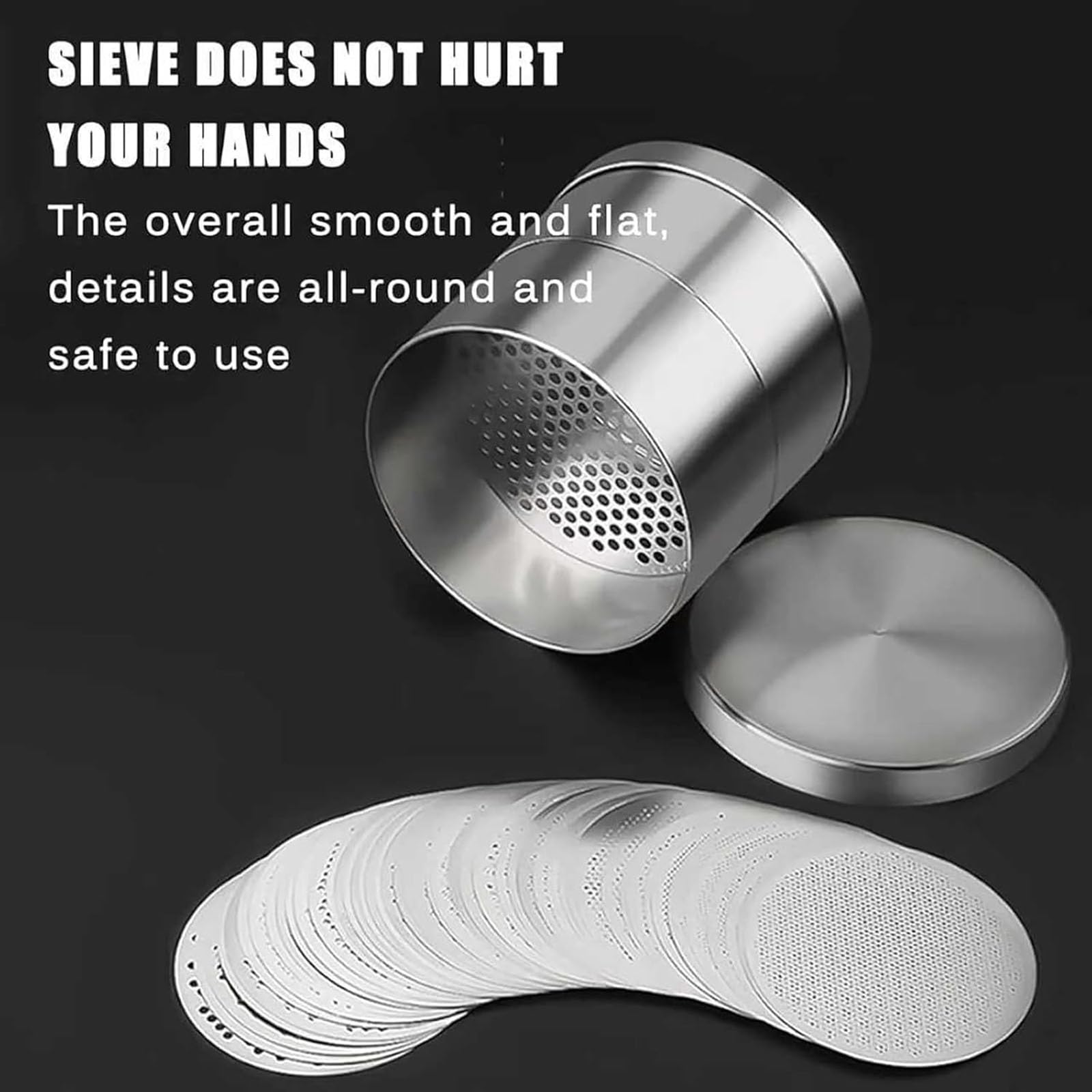 Set di setacci per la classificazione del diamante, strumento di selezione in acciaio inossidabile con telaio a piatto, design a doppio strato per la misurazione delle dimensioni delle pietre preziose