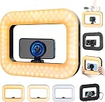 yAyusi Cell Phone Light for Video Recording, Handheld Phone Stabilizer with Light, 8000mAh LED Selfie Phone Ring Light with Phone Holder, Smartphone Video Rig for Camera, Action Camera, Vlog, TikTok