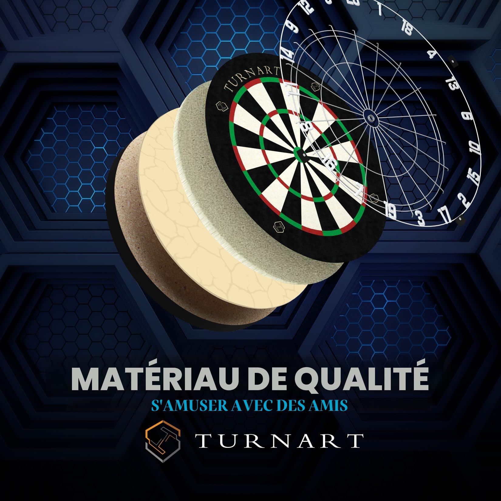 Cibles Standard en Acier avec 6 Fléchettes à Pointe en Acier de 20 g, 12 Ailettes, Jeux de Précision avec Cible Uniquement