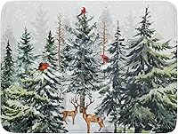 Vista 132 de Tapete de secado de platos con diseño de pájaro rojo de Feliz Navidad, absorbente y de secado rápido, protector para encimera de cocina, 18 x 24