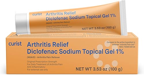 Curist Gel tópico de diclofenaco sódico 1 por ciento 3.53 oz para el dolor de artritis, alivio del dolor articular para dolor de manos, dolor de