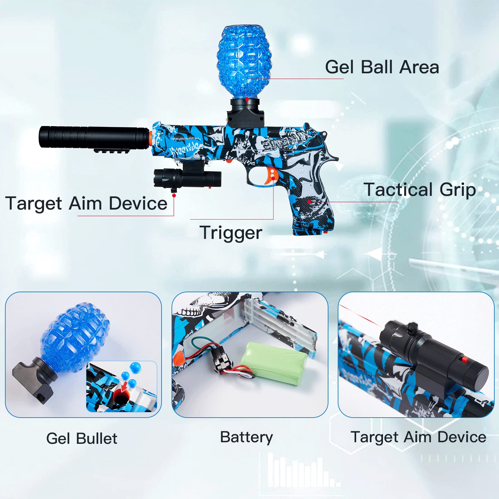 Buy Electric Gel Gun Blaster iTetimi Gel Ball Blaster with 10,000