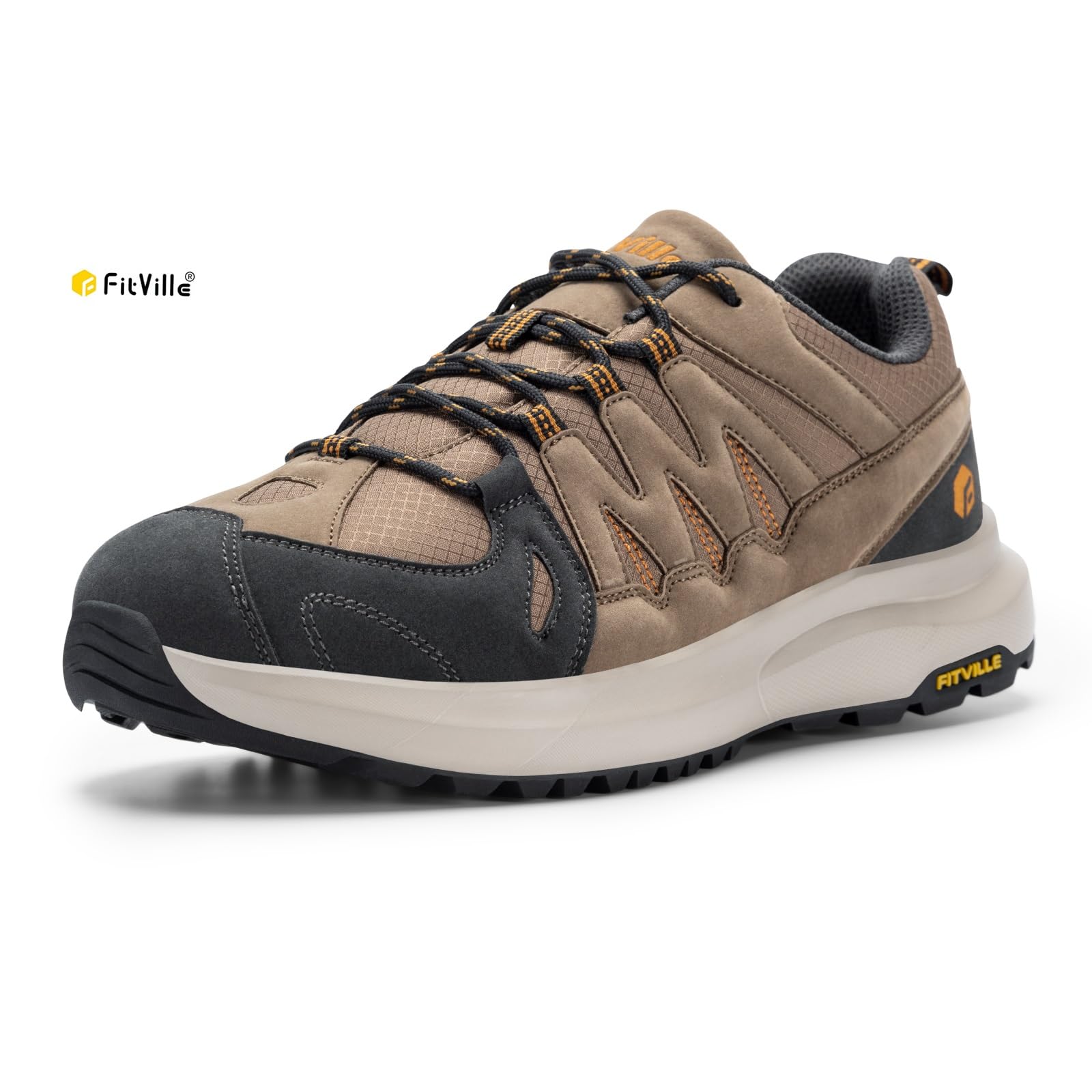 FitVille Zapatillas Trekking Hombre Extra Ancho Zapatos Senderismo Nordic Walking Antideslizantes Zapatillas Deportivas Transpirables Calzado Running
