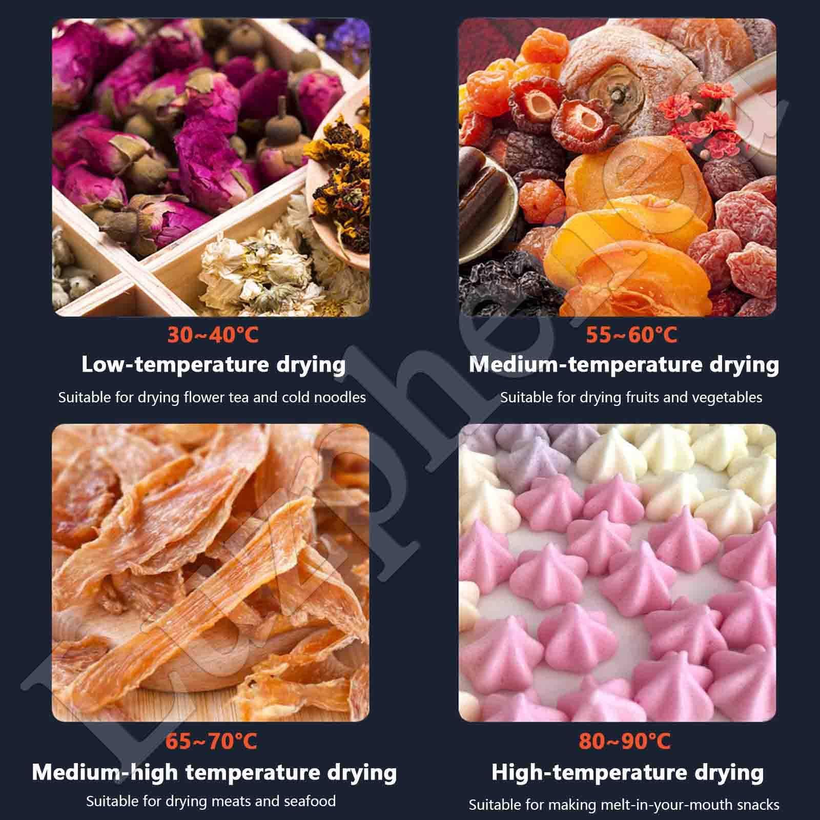 Deshidratador de Alimentos, Máquina liofilizadora, Secador de Alimentos Eléctrico 800 W, Deshidratador Eléctrico de Frutas y Verduras Temperatura Ajustable 30-90 °C 18Layer