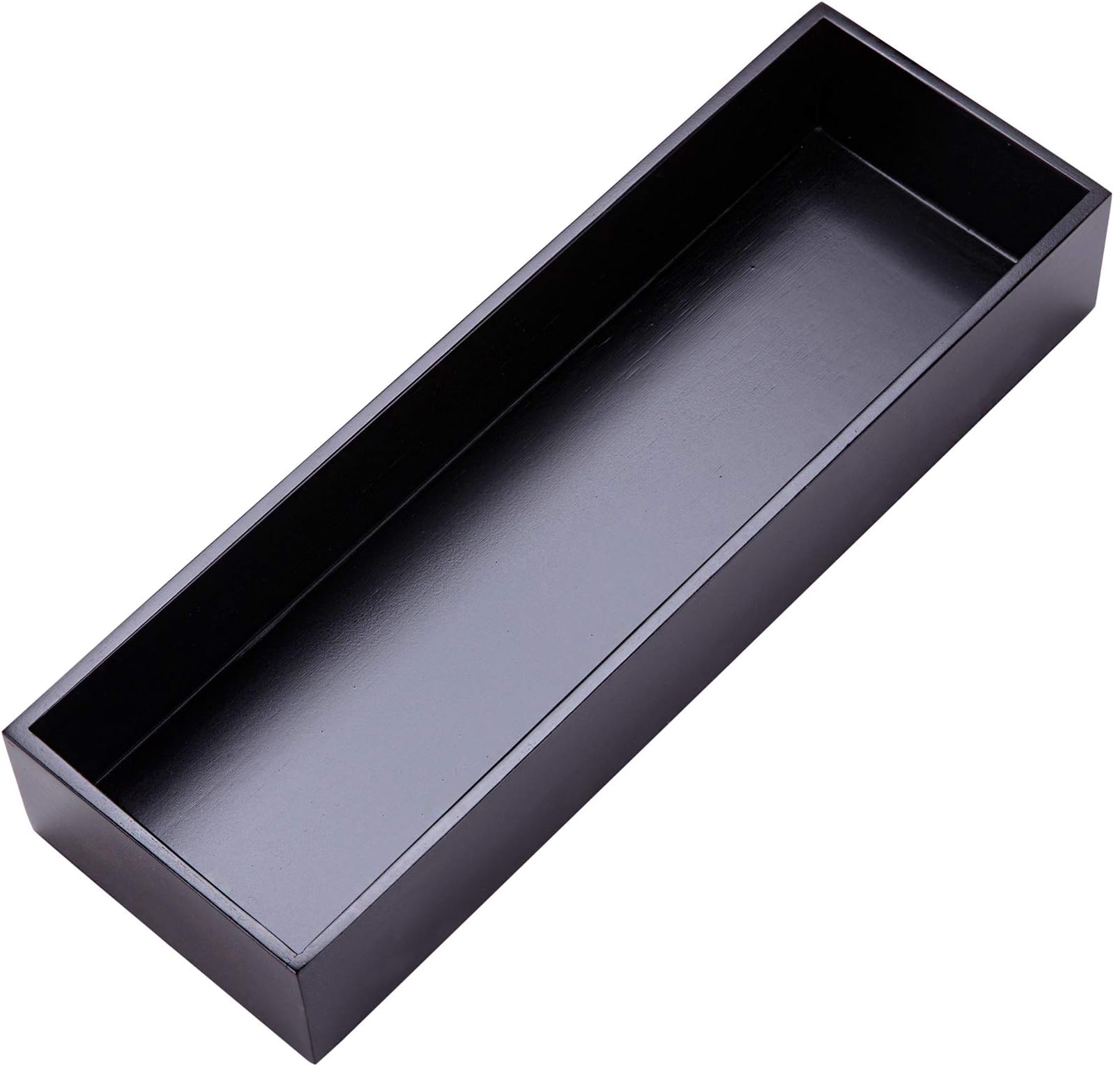 Bamboo Drawer Organizer Box for Office Home Black Orgnizer Boxes Office Organizer Boxes, Black 12"*4"
