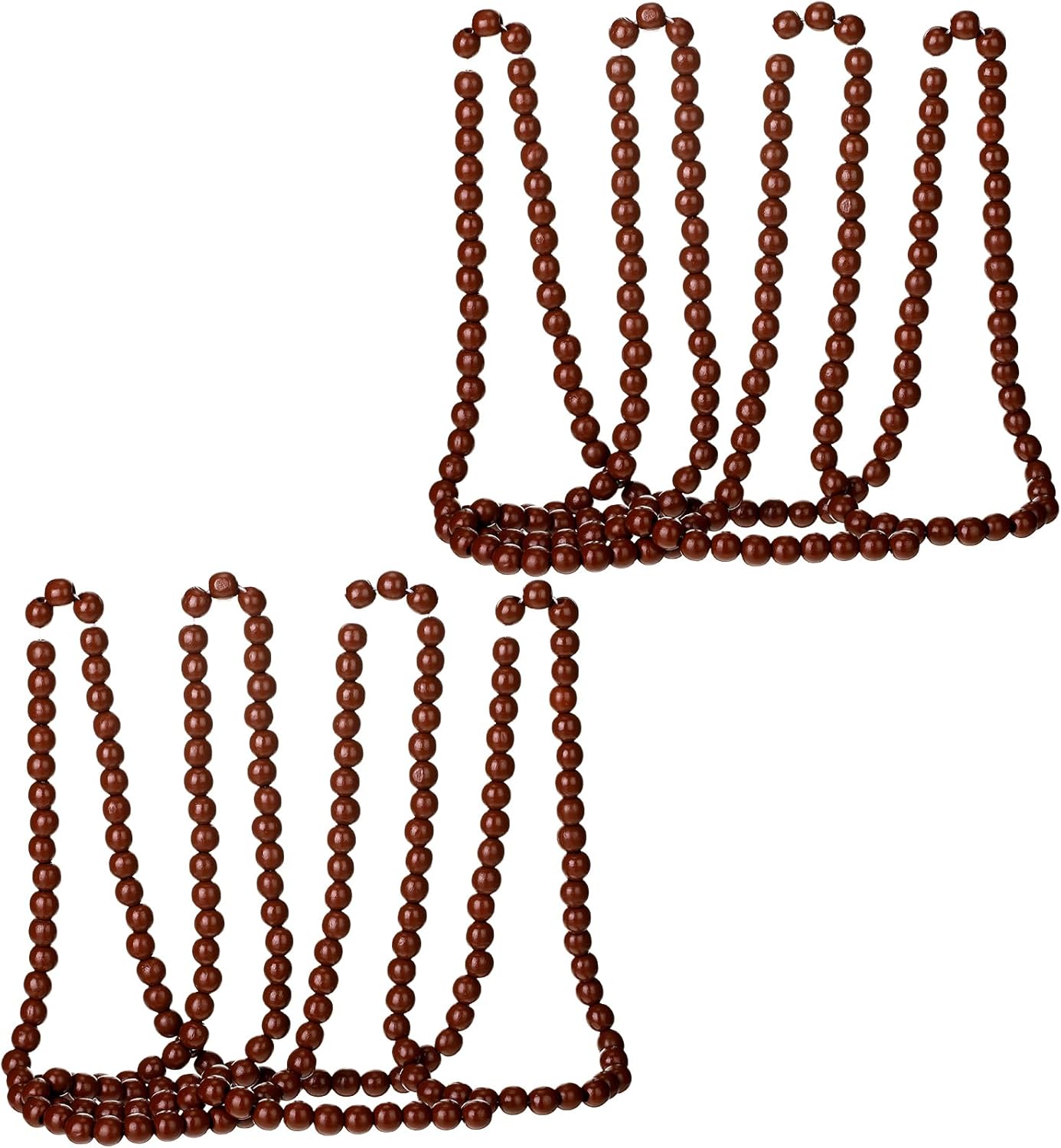 Equsion 2 Pcs/ 19.68 Feet Christmas Wooden Beads Garland Xmas Craft Bead Farmhouse