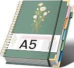 Hardcover Spiral Carnets 8.5" X 11" Prise de note 5 Sujet Notebook College Règle avec les séparateurs 240 Pages 100GSM Aesthétique Spiral Notebook pour l'école de travail Mignon Journals pour les femmes Écriture