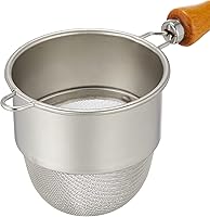 Vista 3 de Shin-Etsu Works TS - Colador de té, fabricado en Japón, acero inoxidable, uso comercial, mango de madera, tipo profundo, II (10170) 063119