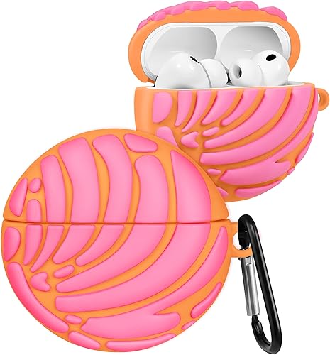 Boaretiu - Funda para AirPods Pro 3, funda de silicona suave 3D con llavero para mujeres, niñas, adolescentes, comida femenina, divertida, única,