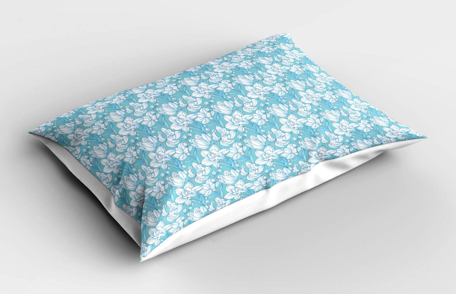ABAKUHAUS Federa Cuscino 50x50 Cm: Celeste Con Nuvole, Copricuscino Quadrato Decorativo In Poliestere, Lavabile