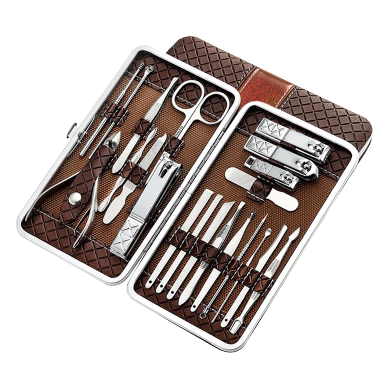 Set 21pezzi di Tagliaunghie in Acciaio Inossidabile Marrone | Design Ergonomico, Quick Nail Shaping, Adatto a Friends e Family Members