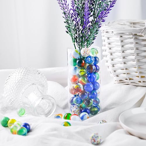 Miniatura 4 de POPLAY 160 canicas de vidrio para mezclar colores, canicas de 58 pulgadas a granel para niños, juegos de mármol, rellenos de jarrones, bricolaje