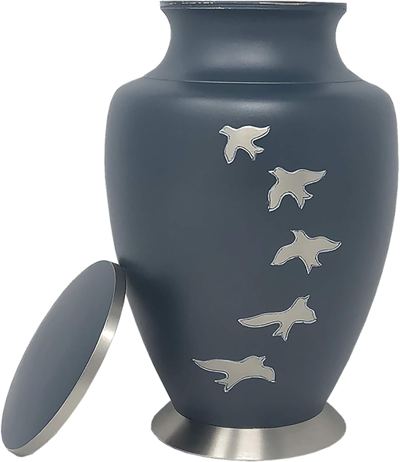 Blue Going Home Cremation Urn, Adult Metal Blue Cremation Urn, Momentful Life