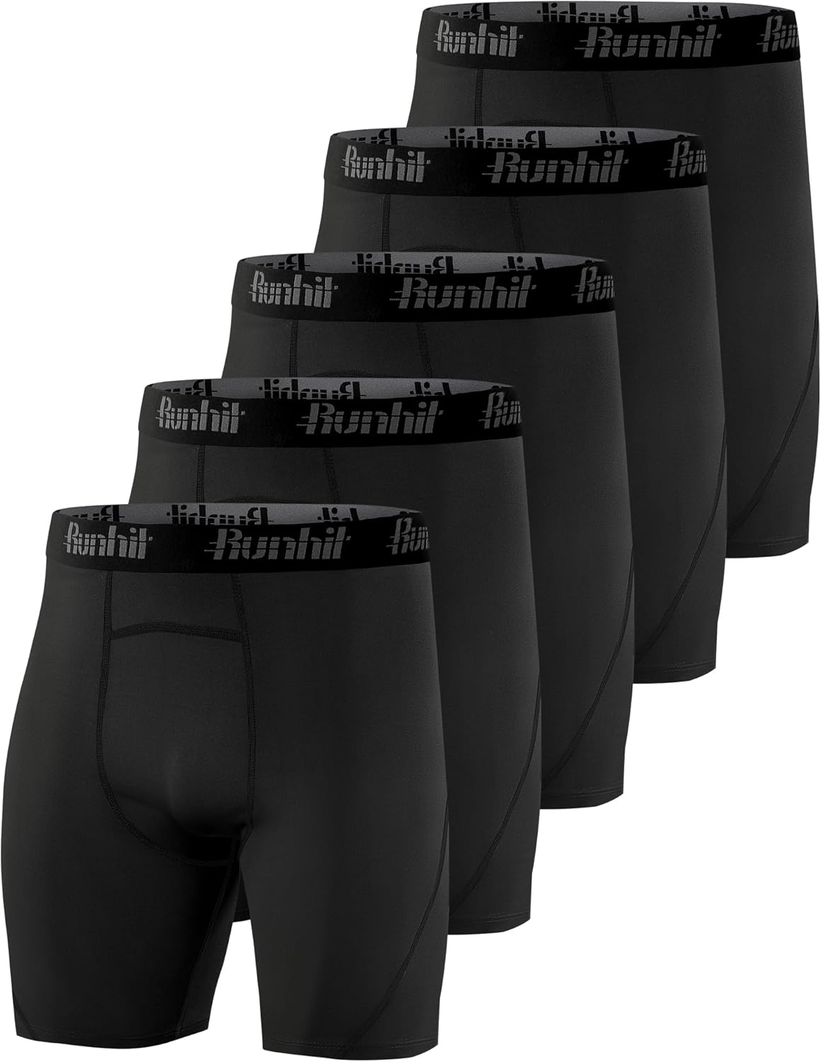 Runhit Men's Compression Shorts with Pockets Athletic Running Spandex Shorts Sports Workout Performance Base Layer Underwear