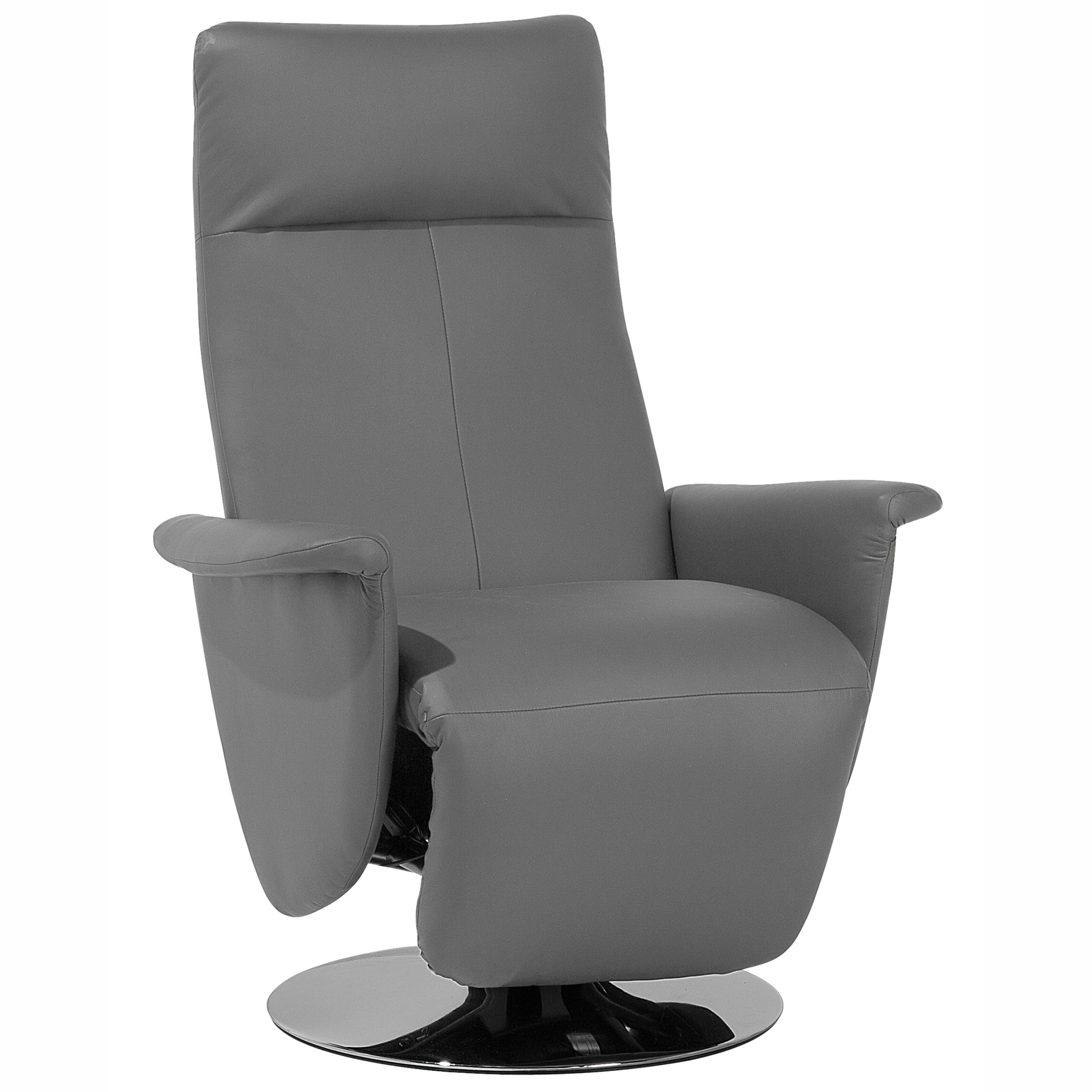 Eleganter Wohnzimmer Sessel Kunstleder grau elektrisch verstellbar Prime