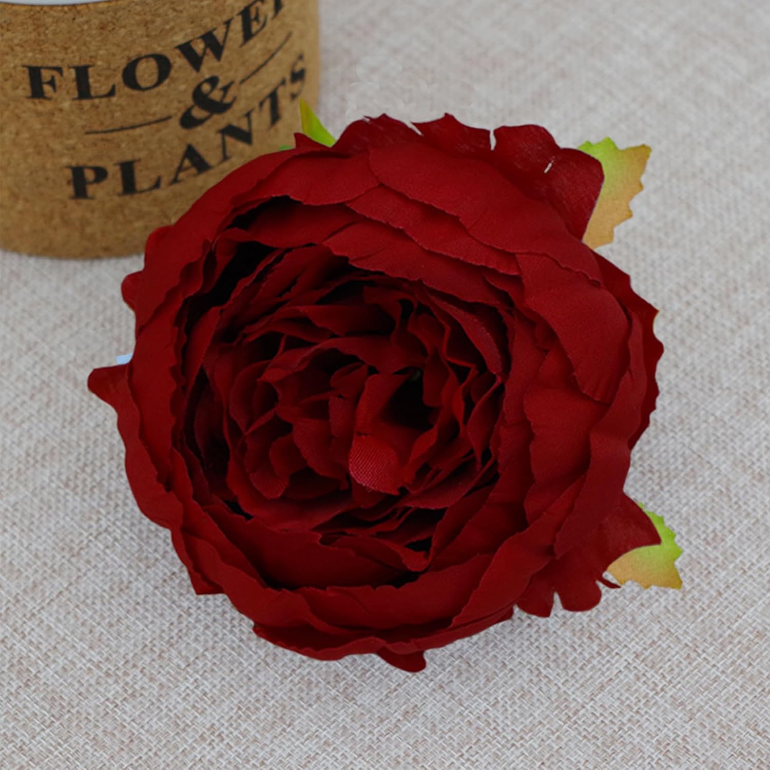 FagusHome 25 Pcs Silk Peony Artificial Flower Heads 4 inch Fake Peony Flowers Heads with Stems Artificial Peony Flower Heads in Bulk Wholesale for Wedding Home Decor (Dark Red) - Image 3