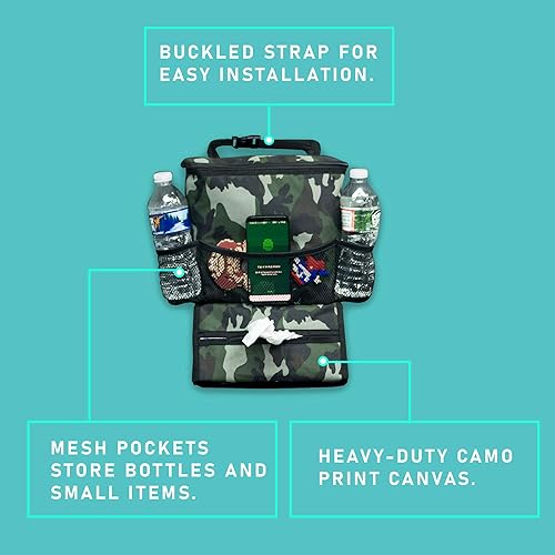 Miniatura 3 de FH Group E-Z Travel Print - Organizador de maletero de coche con enfriador - Bolsa de almacenamiento multifuncional para respaldo de asiento, color