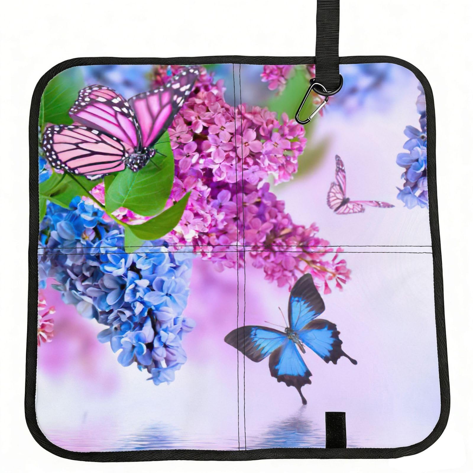 bghdfa Butterfly Garden Print Outdoor Sitting Mat Waterproof Oxford Cloth Seat Cushion Folding Foam Camping Seat For Picnic