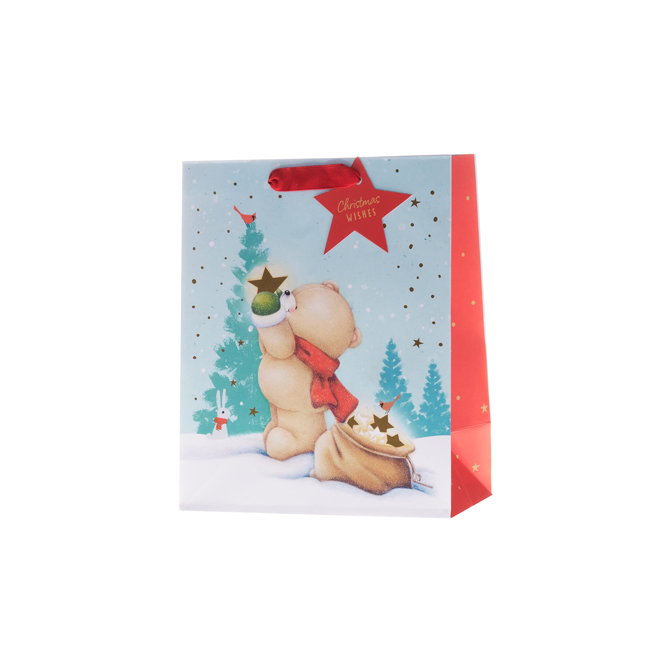 Hallmark Gift Bags, Gift Bags for Presents Pack of 2, Festive Designs, Christmas, Forever Friends, Bears, Cute, Red - Image 4