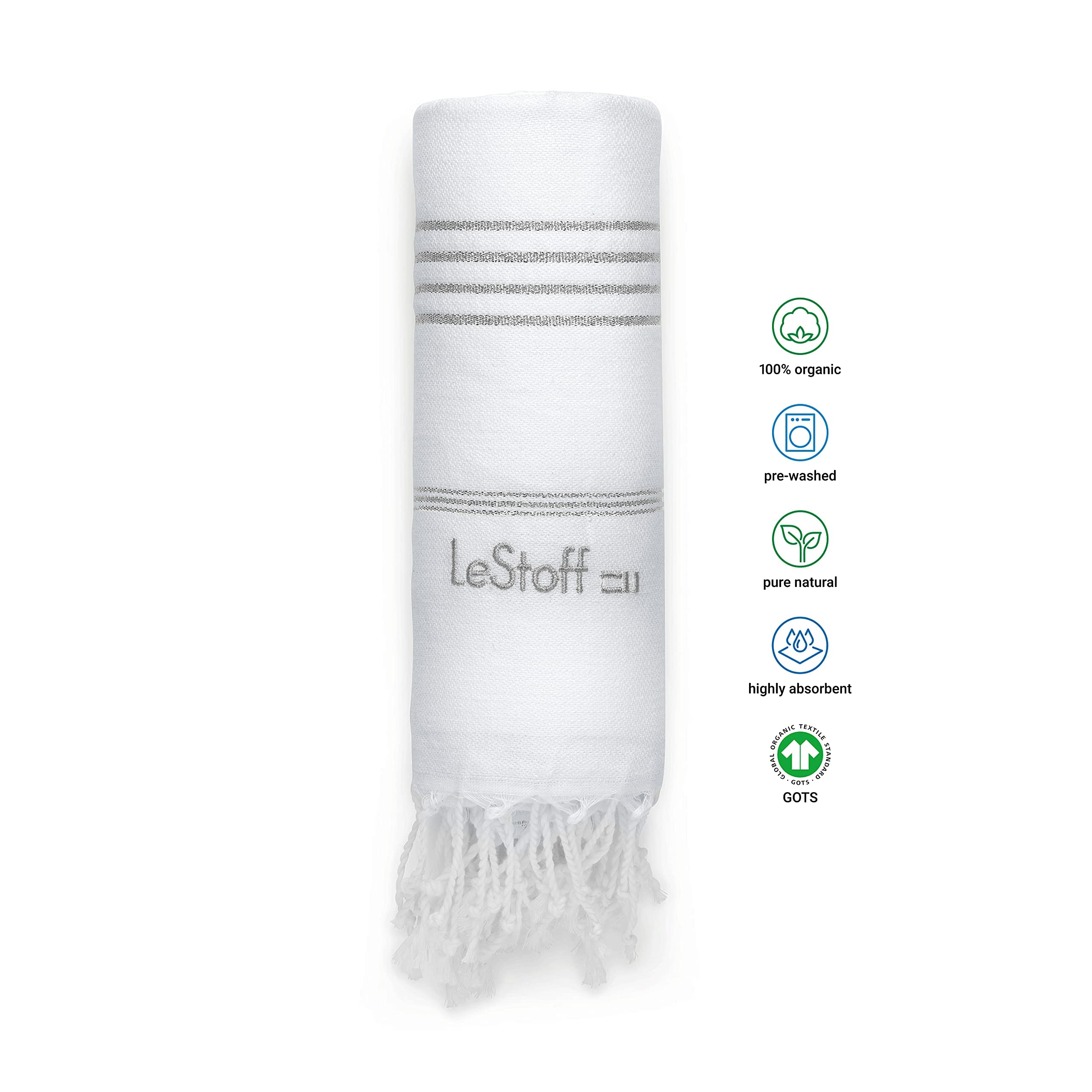 LeStoff Turkish Hammam Towel, Quick Drying & Lightweight Peshtemal for Beach Sauna, Bath, Travel - Image 2