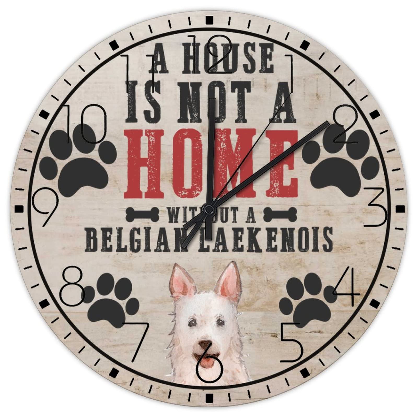 Horloges murales en bois amoureux des chiens pour décoration vintage de cuisine de 38 cm