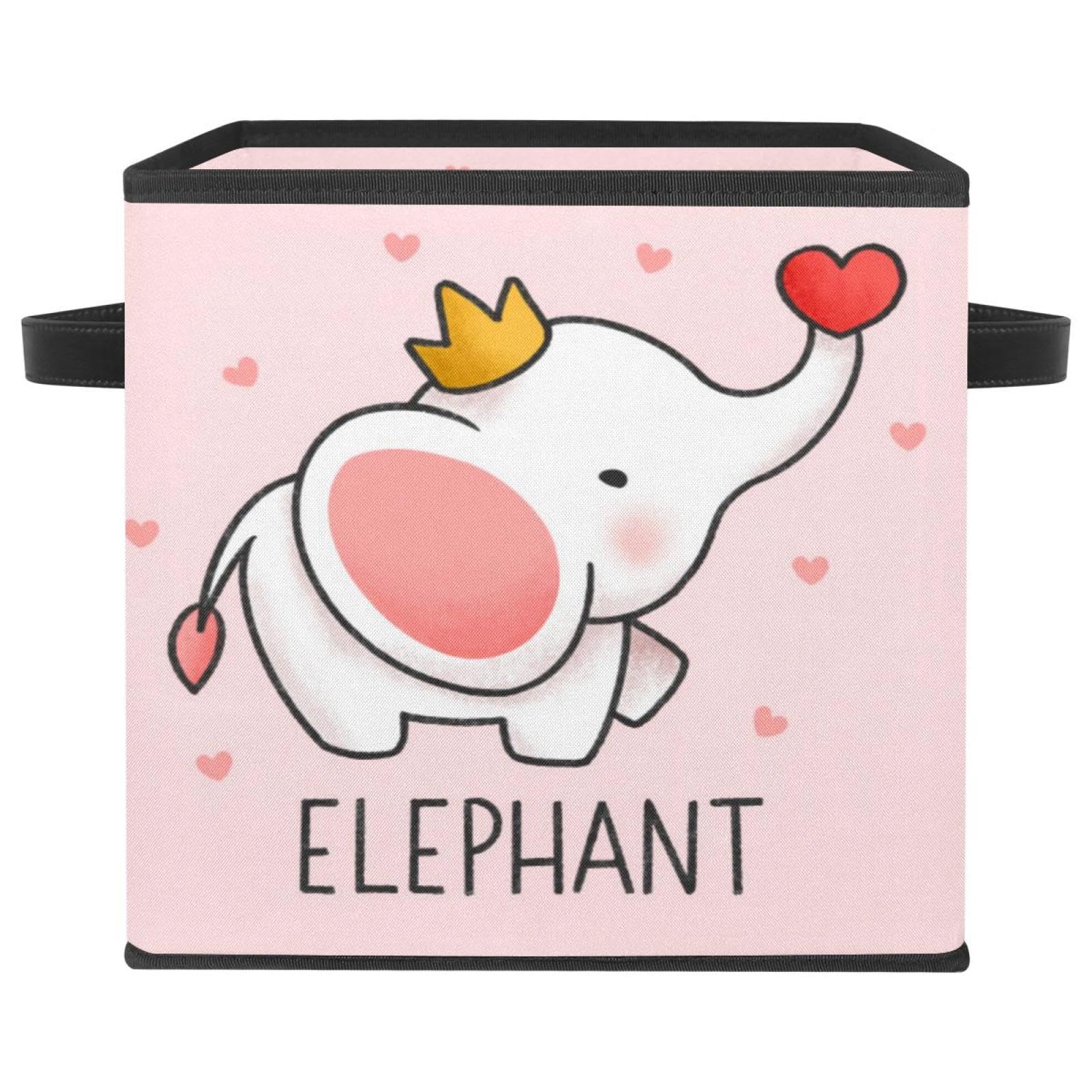 Boîte de rangement pliable éléphant en tissu avec poignées