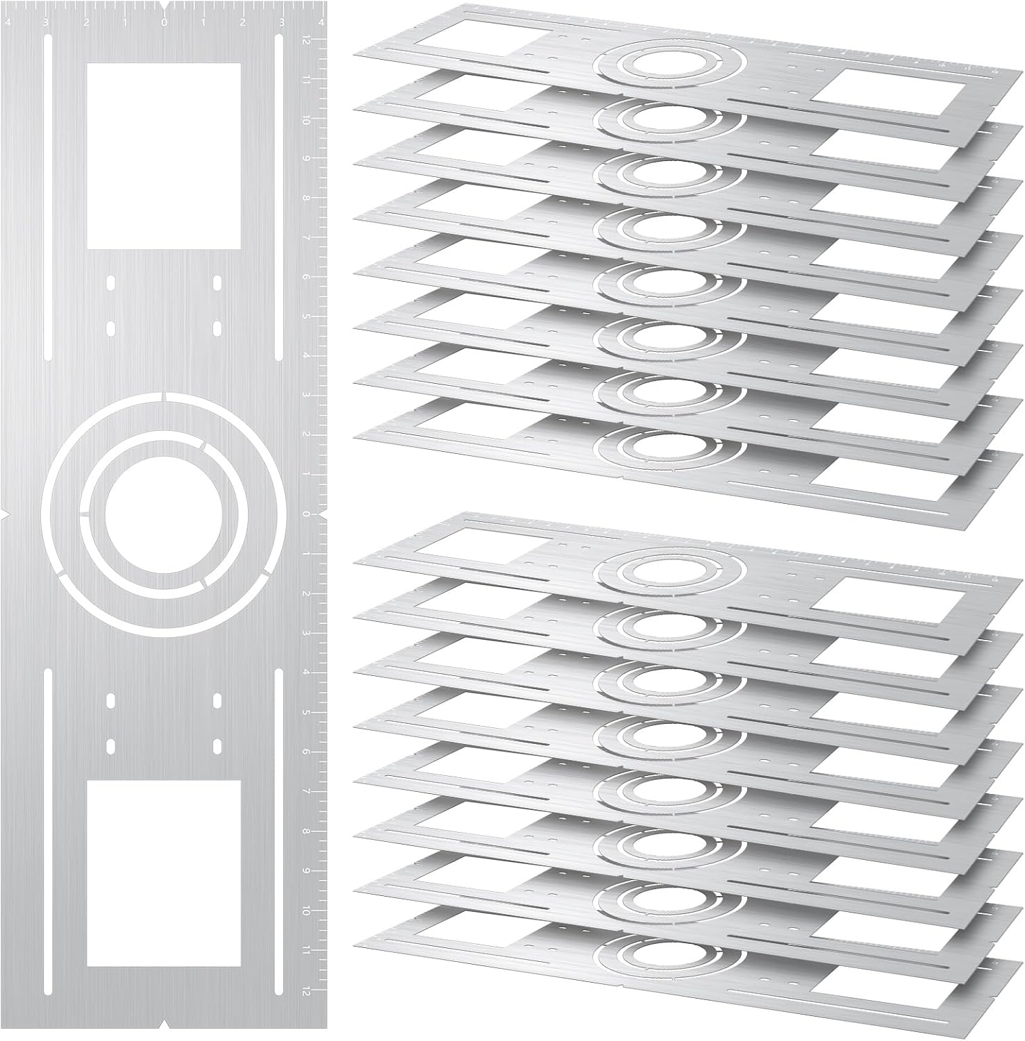 24 Pcs New Construction Mounting Plate for 3/4/6 Inch Wafer LED Lights LED Pre Mounting Bracket Flat Galvanized Steel Recessed Lighting Housing with Scale Mark