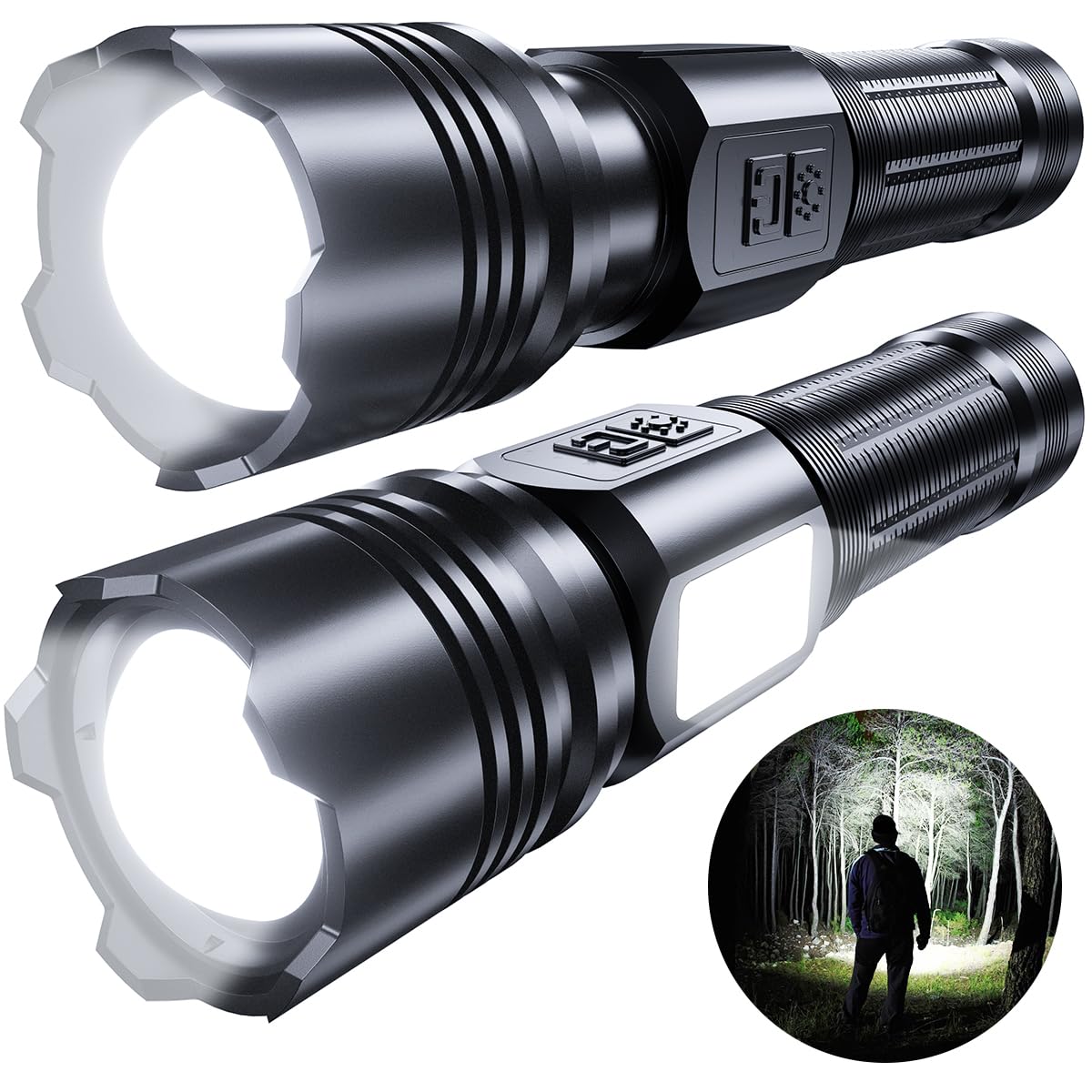 POHORechargeable Flashlights High Lumens - X88 Super Bright Flashlight, Magnetic Flashlight, Handheld Flashlights for Home & Camping & Emergency Use - Stocking Stuffer Gifts for Men