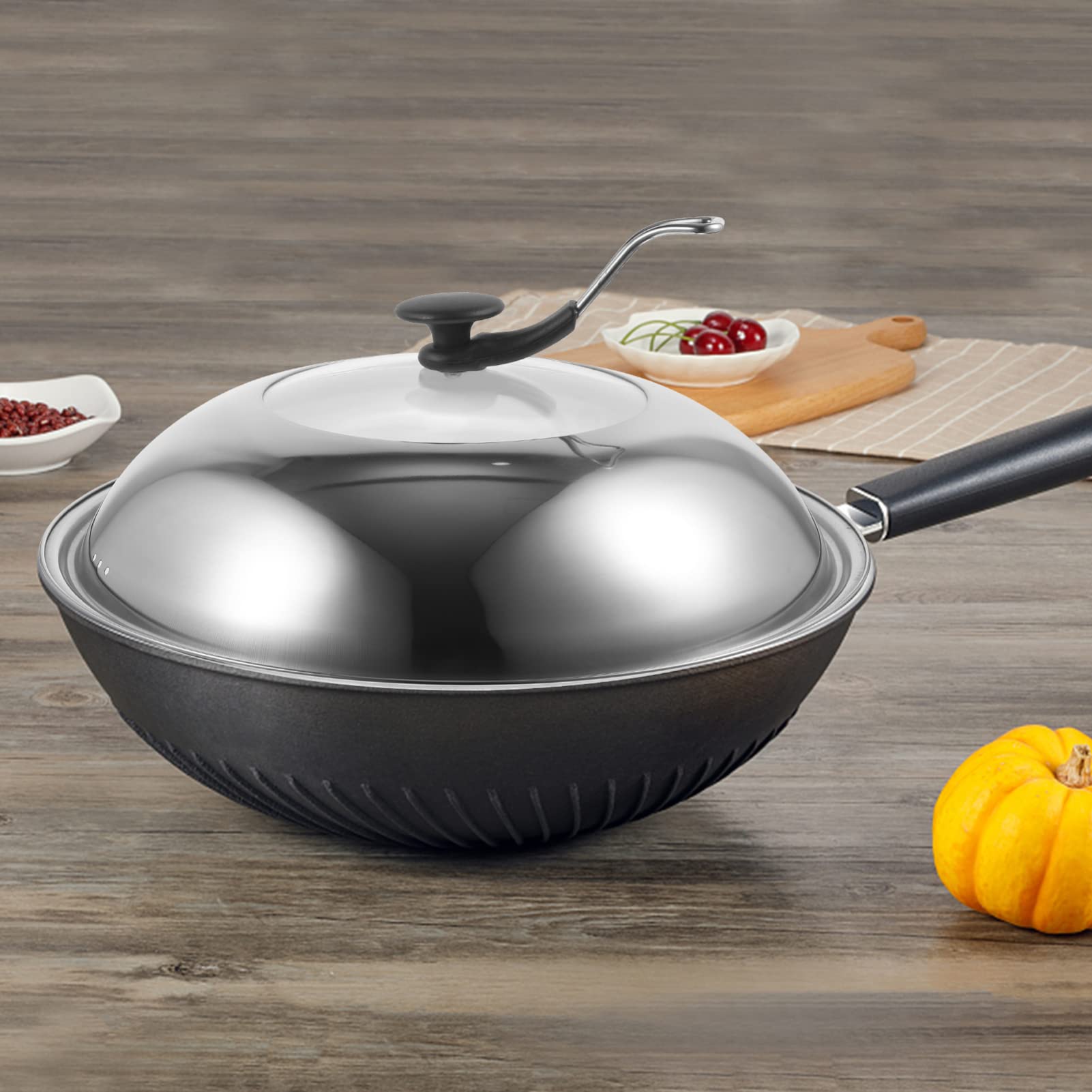 BESTonZON Coperchio per Pentole in Acciaio Inossidabile Rotondo, Visibile e Facile da Aprire, Adatto per Padelle e Friggitrici, per Cucina Domestica o Ristorante