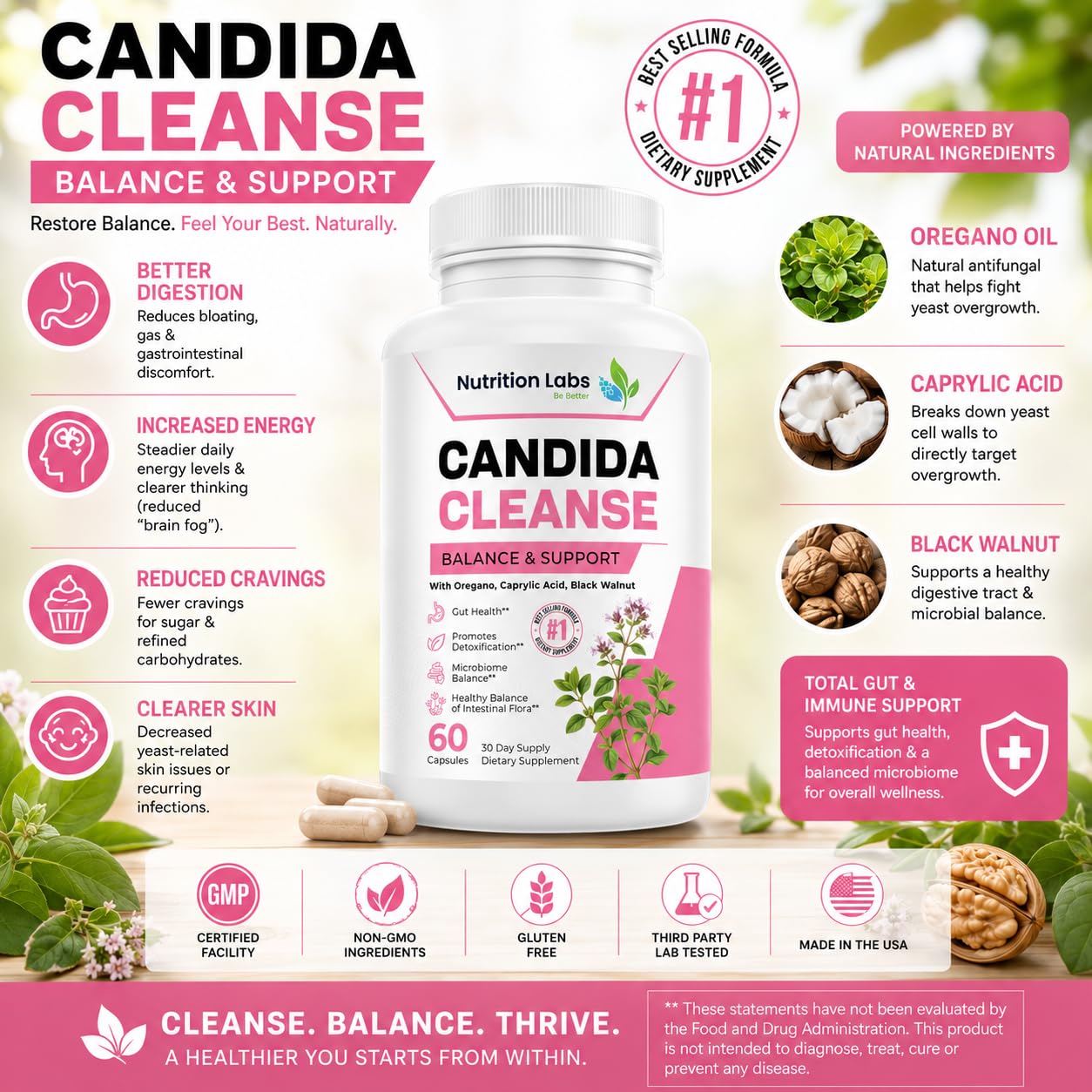 Amazon.com: Candida Cleanse Supplement for Balance & Support