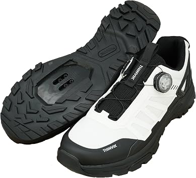 THINVIK Unisex Cycling Shoes,Compatible with Both SPD and Flat Pedals,Mountain Bike Shoes with Single Knob Fastening,for Indoor Outdoor Biking,with SPD Cleats
