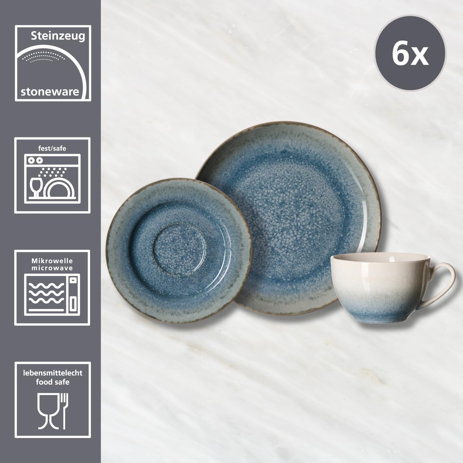 Ritzenhoff & Breker Kaffeeservice Olso | 18-teilig | blau
