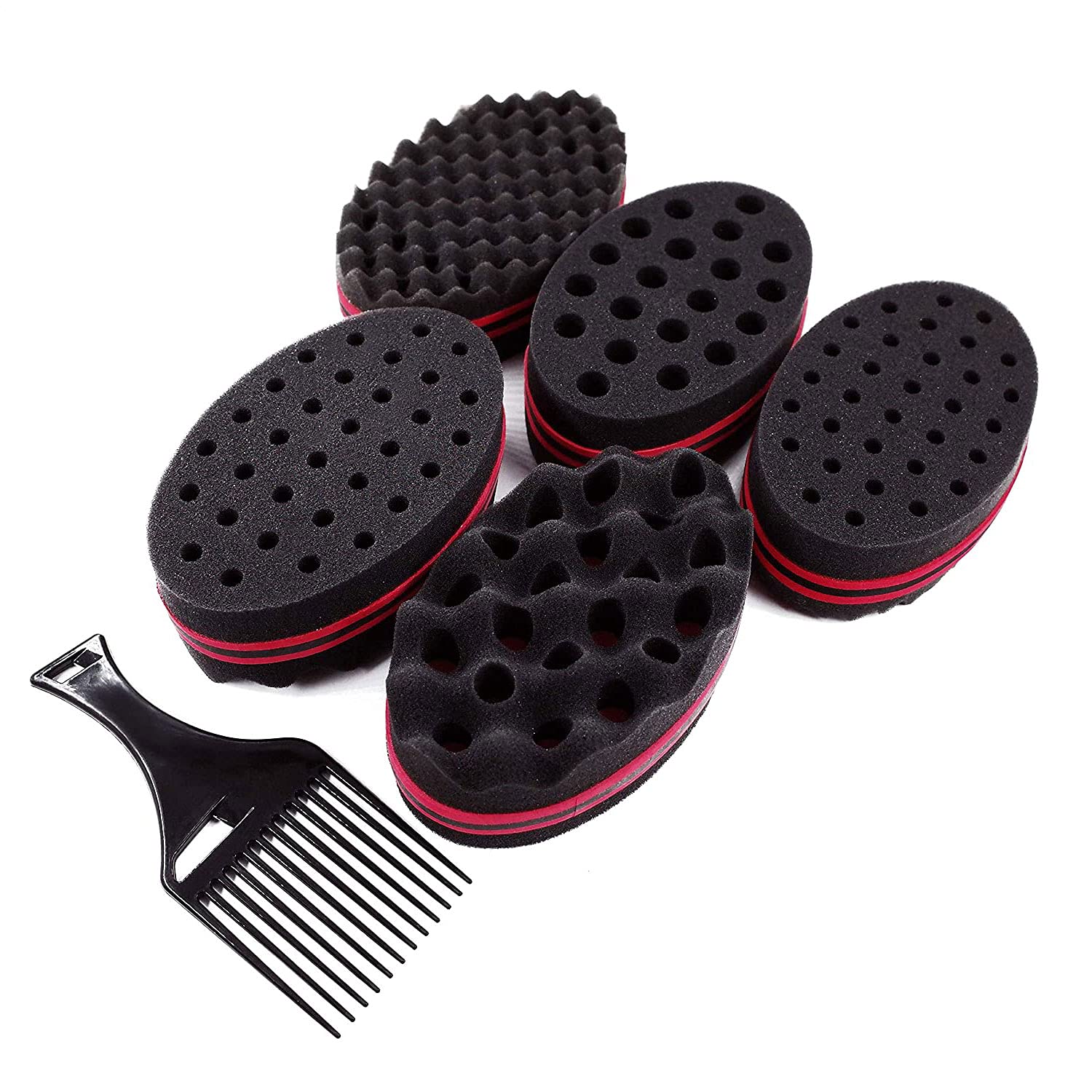 Amazon.com : Sponge Brush for Hair,Twist Sponges for Black Men and Women  Curls,Dread Sponges Tool Kit For Natural Hair,5 Curling Sponge with 1 Hair  Pick : Beauty & Personal Care
