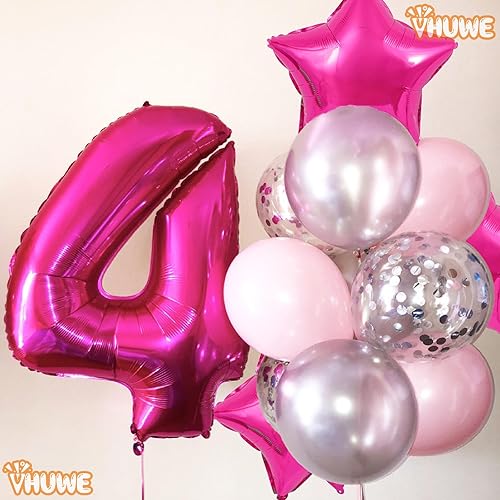 Miniatura 66 de Globos de estrella rosa de 18 pulgadas, 10 unidades de globos metálicos de aluminio de helio de Mylar en forma de estrella rosa caramelo para Globos