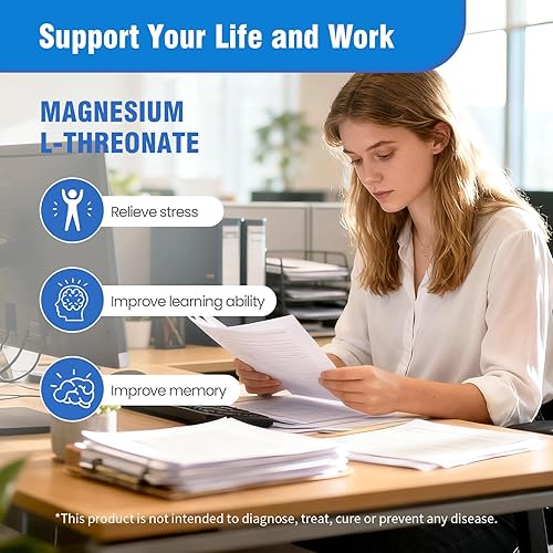 Miniatura 7 de Magnesio L-treonato 120 cápsulas, vitamina D3, treonato de magnesio con vitamina C, alta absorción, sin OMG, suministro de 60 días (120)