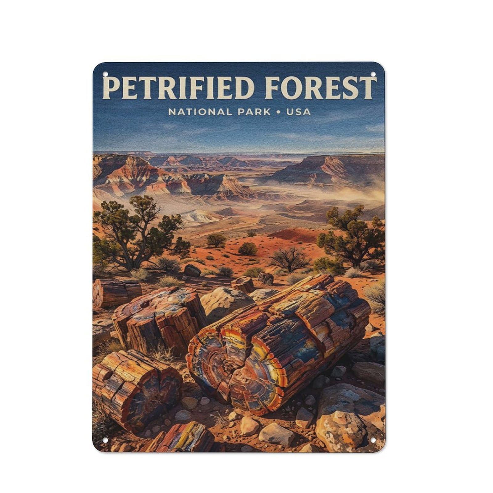 Junmoney Style-10 Petrified Forest National Park Tin Sign 40X30cm For Hallway Wall, Retro Wall Decor, Suited To New Home Decorators