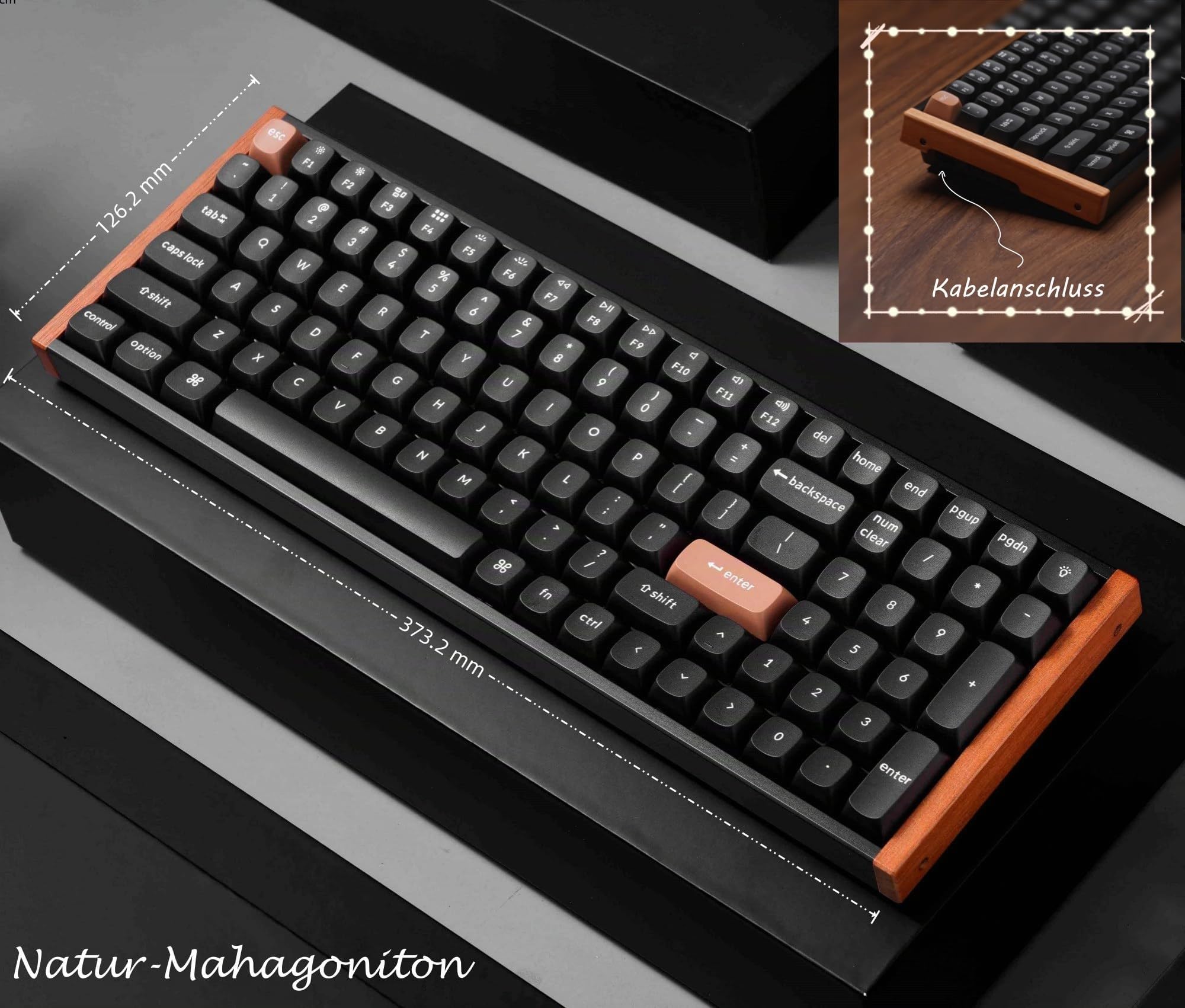 Keychron K4 HE 96% ANSI Wireless Mechanische Tastatur mit Magnet-Schaltern & Hot-Swap - Bluetooth/2.4GHz/USB-C, RGB-Beleuchtung QMK-Programmierung für Mac/Win, Holzdesign (Schwarz)