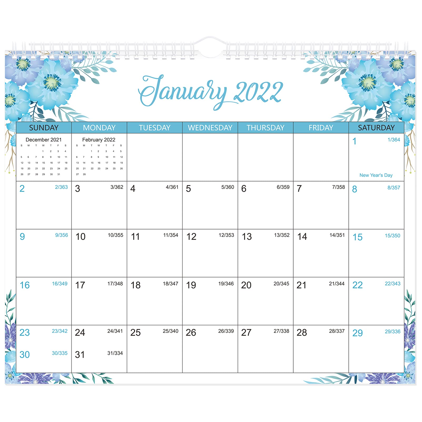 Nuobesty 2022-2023 Calendar- Floral Wall Calendar 2022-2023 Start In Jan.  2022 To Dec. 2023,