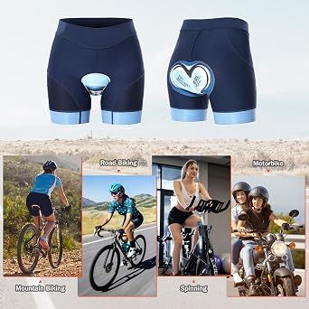Padded Biker Shorts Women Cycling Shorts with 5D Gel Padding High Waisted Athletic Shorts Mountain and Road Bike