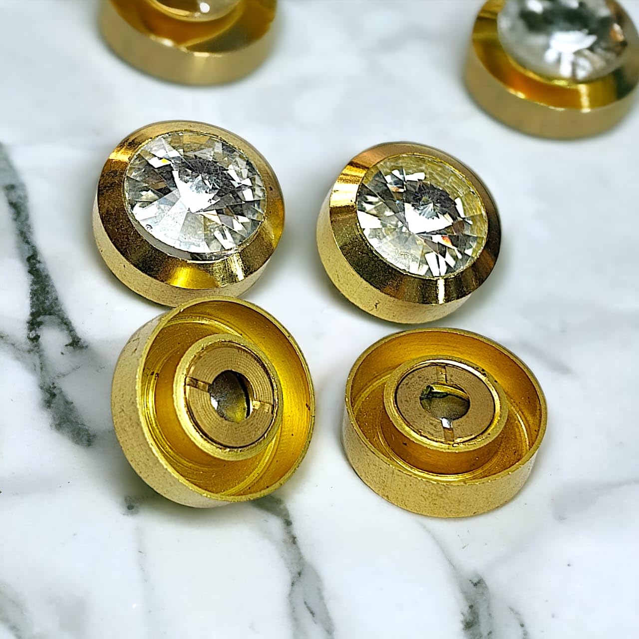 Gold Mirror Screw Caps - Decorative Brass Screws -6