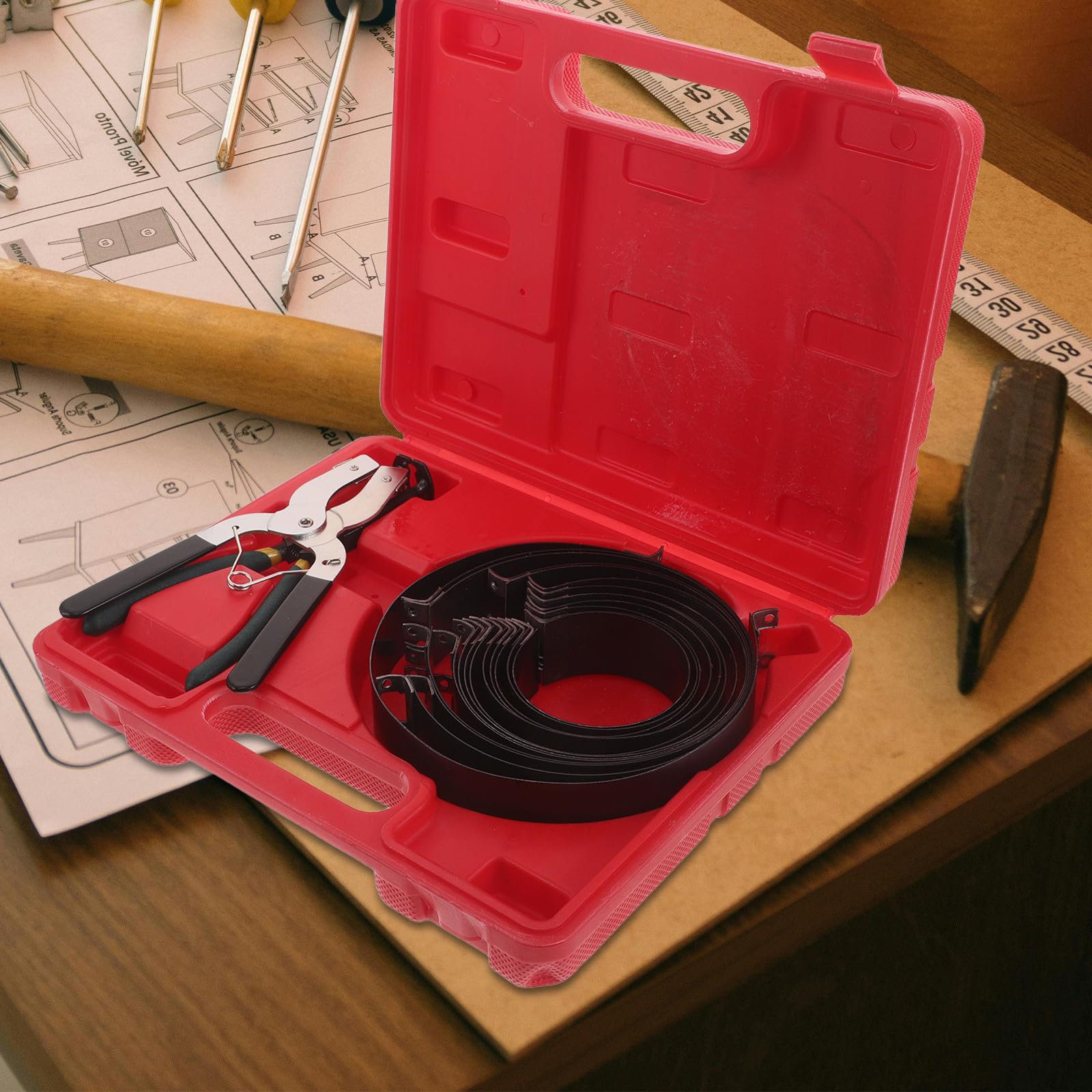 CALLARON Attrezzo per Installazione Fasce Elastiche Pinza per Pistone in Acciaio Portatile e Compatta Riparazione Motore Auto Professionisti