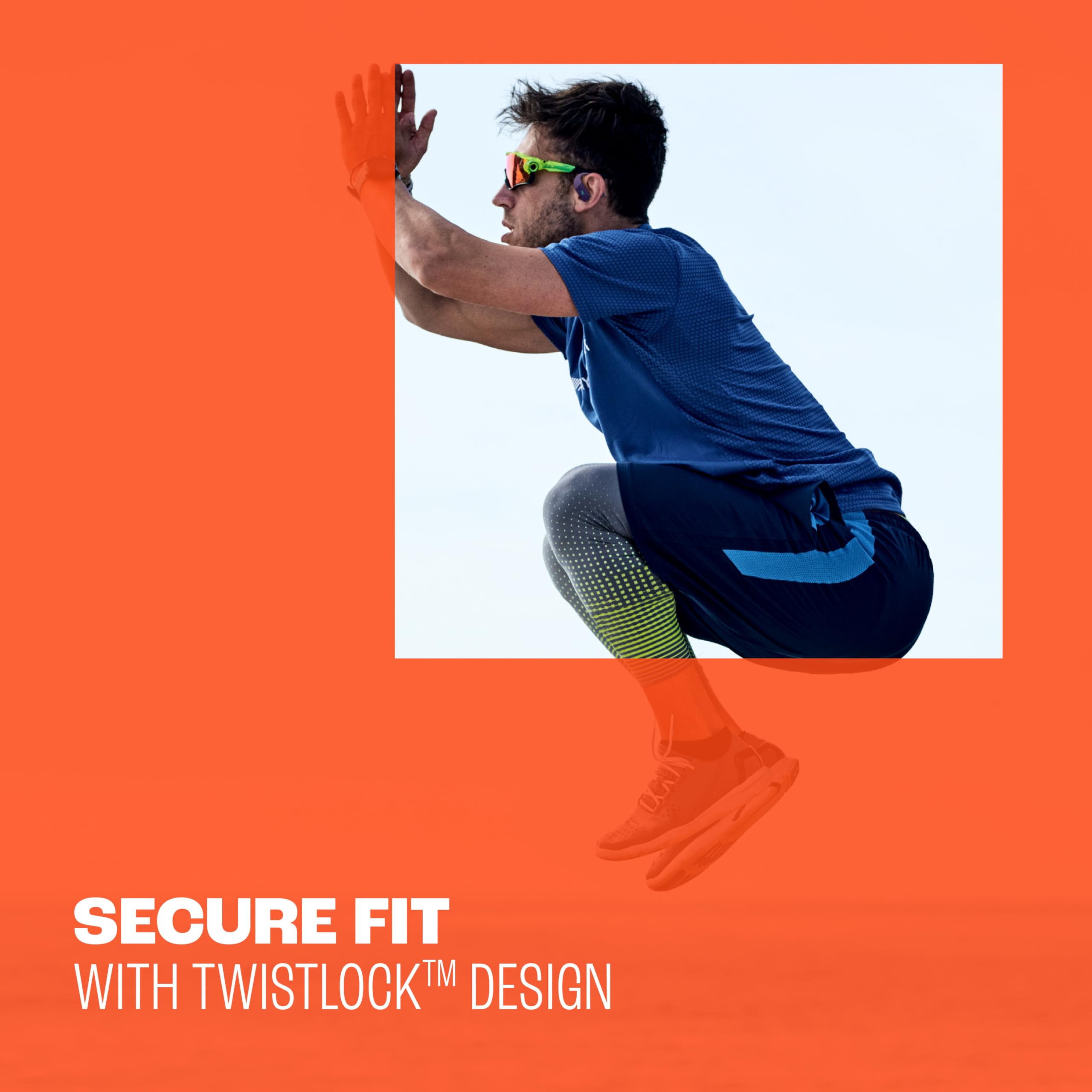JBL Endurance Peak 4, Sportowe Słuchawki Bezprzewodowe In-Ear, Niebieskie | True Wireless, Bluetooth, Redukcją Hałasu, Bateria 48 h, TwistLock, Wodoodporne i Pyłoszczelne (IP68), JBL Pure Bass