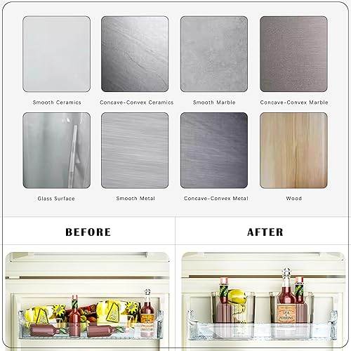 Miniatura 7 de Paquete de 4 organizadores acrílicos para montaje en pared, contenedores de almacenamiento adhesivos para puerta de gabinete, contenedores de