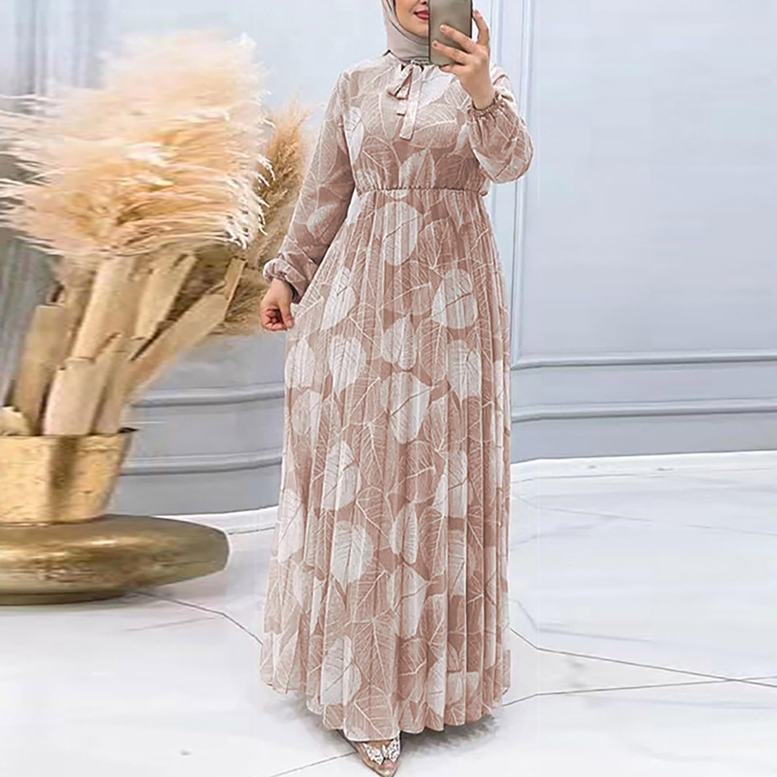 Ropa musulmana Mujer Ropa de oración Vestidos musulmanes de manga larga Vestido largo de Oriente Medio Vestido de verano Ropa de oración Abaya para mujer