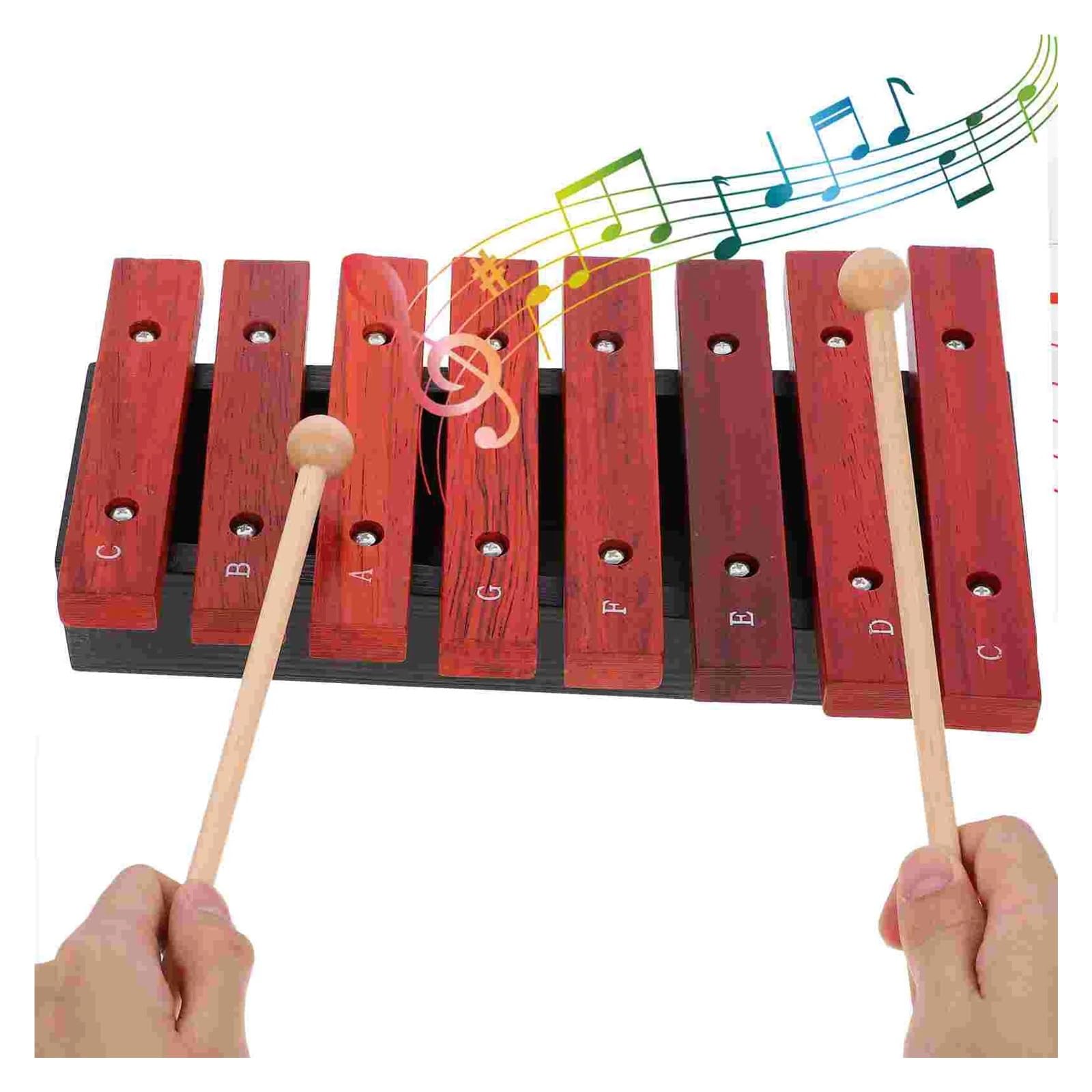 Xilófono Xilófono de madera de ocho notas, instrumentos musicales de percusión