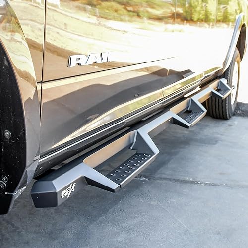 Miniatura 8 de Westin 56-534345 HDX Drop Wheel to Wheel Nerf Bars se adapta a Ram 2500 3500 Crew Cab 2019-2025 8' Bed (Exc Dually) Par negro texturizado