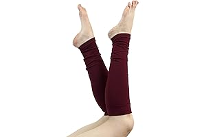 Forgotten Cotton Essentials: Long Jersey Fabric Leg Warmers in Burgundy